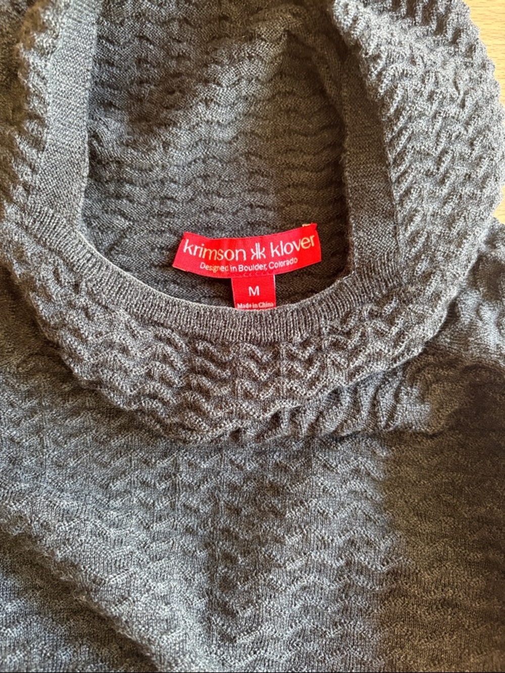 Krimson Klover Gray Cowl Neck Women's Sweater Medium
